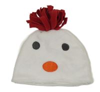 Bílo-červená plyšová čepice - sněhulák Next 