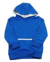 Safírová sportovní mikina s nápisem a kapucí Ergeenomix