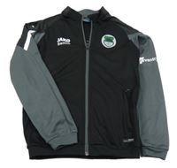 Černo-šedá propínací sportovní  mikina Jako