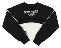 Černá crop mikina s nápisem Primark