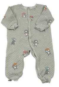 Šedý prošívaný overal s tučňáky H&M