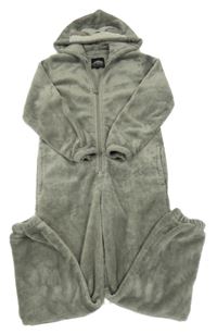 Šedá chlupatá kombinéza s kapucí City Comfort 
