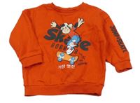 Červená mikina s opičkou a skatem LC Waikiki