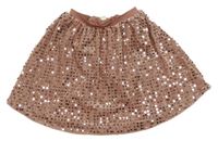 Světlerůžová sametová sukně s flitry Primark