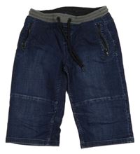 Tmavomodré teplákovo/riflové kraťasy C&A