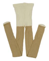 Smetanovo-zlaté silonové punčocháče M&S