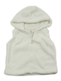 Bílá chlupatá vesta s kapucí Carter´s 