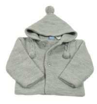 Šedý propínací svetr s kapucí Sardon 