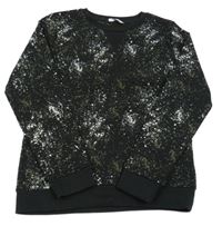 Černo-khaki vzorovaná mikina Pep&Co