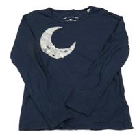 Tmavomodré triko s měsícem Tom Tailor