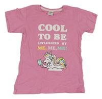 Růžové tričko s jednorožcem a nápisem Kiki&Koko