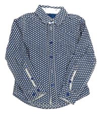 Modro-šedo-bílá vzorovaná košile 