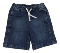 Tmavomodré teplákové riflové kraťasy Lupilu 