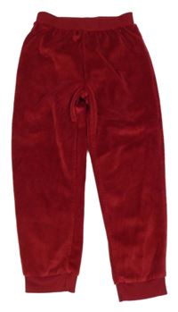 Červené plyšové kalhoty s nápisem z flitrů George 