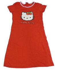 Červené bavlněné šaty s Kitty Sanrio 