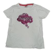 Bílé tričko s překlápěcími flitry Kiki&Koko