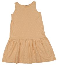 Oranžové srdíčkované bavlněné šaty Kids 