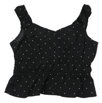 Černý puntíkovaný crop top H&M