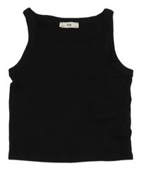 Černý žebrovaný crop top C&A