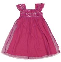Růžové síťované šaty s flitry Gillian´s Closet