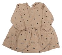Broskvové teplákové šaty se srdíčky H&M