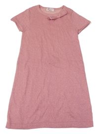 Světlerůžové třpytivé svetrové šaty s mašlí H&M