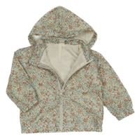 Smetanová šusťáková květovaná podzimní bunda s kapucí H&M