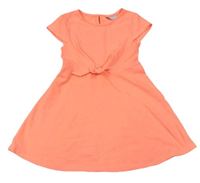 Neonově korálové žebrované šaty Matalan