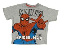 Šedé melírované oversize tričko se Spider-manem MARVEL