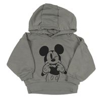 Tmavošedá oversize mikina s Mickey a kapucí PRIMARK
