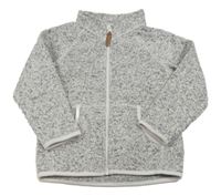 Šedo-bílo-černá melírovaná pletená propínací mikina H&M