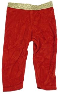 Červeno-zlaté sametové legíny zn. M&Co