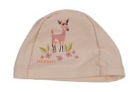 Světlerůžová UV koupací čepice se zvířátkem NABAIJI