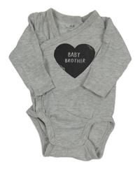 Šedé melírované zavinovací body se srdíčkem s nápisy H&M