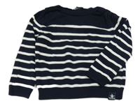 Tmavomodro-bílý pruhovaný svetr SOUTH BLUE