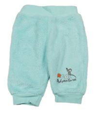 Pomněnkové chlupaté kalhoty s nápisy a myškou Ergee