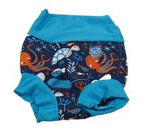 Tmavomodro-modré neoprenové plavky s mořskými živočichy Splash About