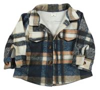 Kostkovaná košilová bunda SHEIN