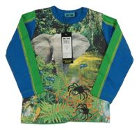 Nové - zeleno-petrolejové pyžamové triko se sloníkem a pavoučky ME TOO