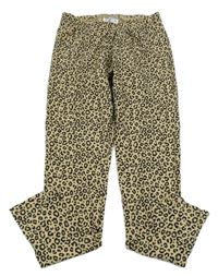 Béžovo-tmavohnědé vzorované legíny