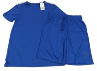 Nové - 2Set - Tmavomodré kostkované funkční sportovní tričko + kraťasy PRIMARK