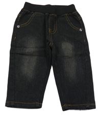 Černé rifle s úpletovým pasem 