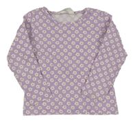 Světlefialové květované triko H&M
