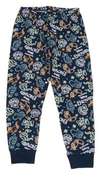 Tmavopetrolejové pyžamové kalhoty se zvířátky Disney