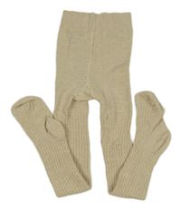 Smetanovo-zlaté melírované žebrované punčocháče St. Bernard