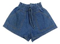 Modré paper bag riflové kraťasy