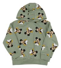 Khaki mikina s Mickey a kapucí PRIMARK