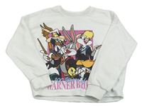 Bílá oversize mikina s Looney Tunes