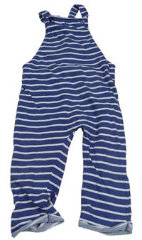 Tmavomodro-bílé pruhované laclové tepláky H&M