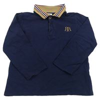 Tmavomodré polo triko s výšivkou River Island